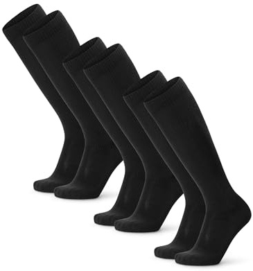 DANISH ENDURANCE Calcetines de Compresión Algodón Orgánico, Mujer y Hombre, Deporte, Recuperación, 1 y 3 Pack, Negro, 35-38