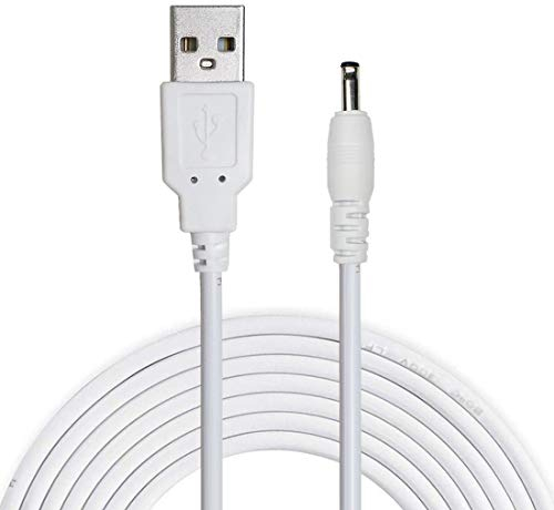 Liwinting 1.5m/4.92ft USB Type A to DC 3.5 mm x 1.35 mm 5V DC Barrel Jack Power Cable Connector for Tablet PC, Computer Power Cable,Routers,Monitors,LED Lights Small Electronics and Devices - White