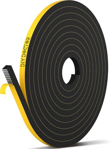 DIY Doctor - Joint Fenetre Isolation - 20 m (L) x 6 mm (l) x 3 mm (ép.) Joint de Porte d'entrée - Mousse Isolante - Joint Porte Isolation - Joint Isolation porte pour les fissures