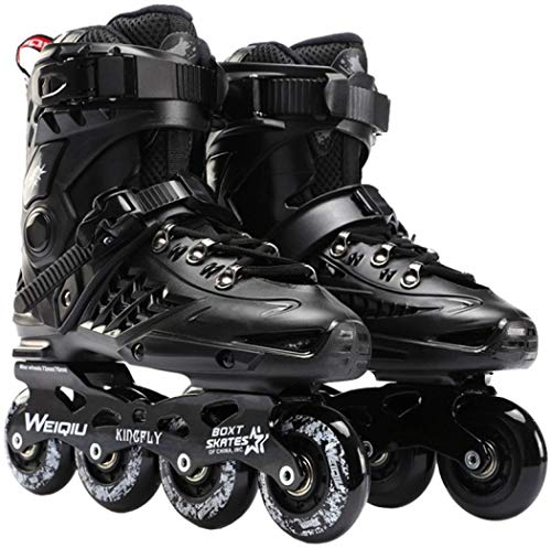 YYW Inline-Skates, Damen und Herren, professionelle Rollschuhe, Fitness, Inline-Skate für Erwachsene und Anfänger (Schwarz, 43)