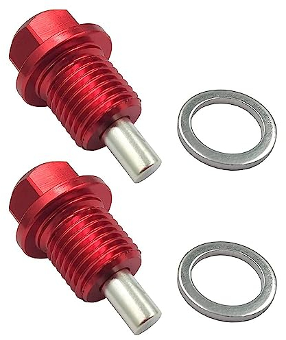 CENPEK Magnetische Ölablassschraube M14x1,5 für die meisten GM Magnetwannen-Ablassmutter Ölablass-Reparaturschraube für alle anderen Automodelle mit 14x1,5 Gewinde-Rot