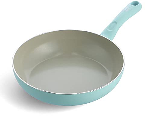 Green Chef Bratpfanne, 26 cm, IH-kompatibel, Keramikbehandlung, antihaftbeschichtet, pflegeleicht, keine schädlichen Substanzen, Erdfarbe, Minzgrün