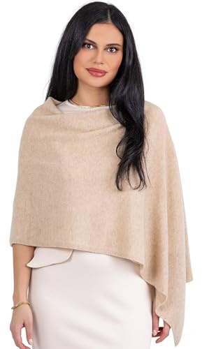 Velanio Cashmere Poncho for Women - 100% Mongolian Wrap & Dress Topper