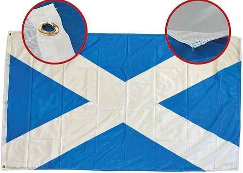 NWFlags 5ft x 3ft Scotland Flag | Outdoor Heavy 110d Knitted Polyester | 5x3 St Andrew's Cross Saltire Flag for Flagpoles