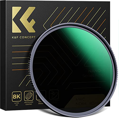 K&F CONCEPT ND64 Filter 67mm Fester Graufilter mit 6 Blendenstufen (Nano-Xcel Serie)