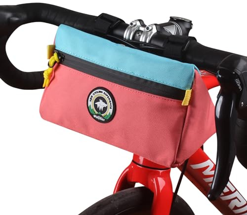 Vortika Bike Handlebar Bag, Bicycle Front Bag, Kids Handle Bar Bag, Storage Bag with Shoulder Strap for Men Women Kids Outdoor Road MTB Cycling(Pink+Cyan)