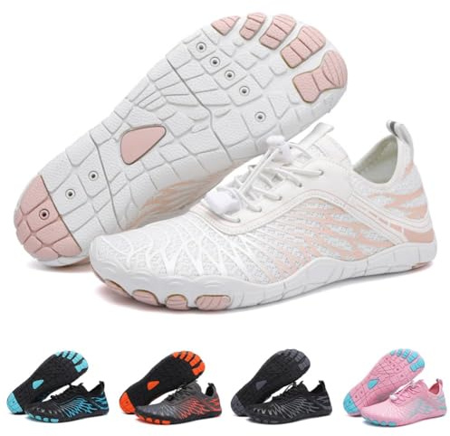 Hike Barefoot Shoes Womens Men Footwear,Pro-Healthy&Non-Slip Water Shoe for Women Men, Wide Toe Running Shoes Boots Sneakers Unisex White