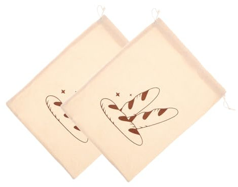MAGICLULU 2 Piezas Bolsa De Pan De Algodón y Lino De Cordón Para Almacenamiento De Pan Casero Para Cocina o Tienda
