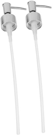 Ipetboom Soap Dispenser Pump Head Replacement 2pcs Chrome Plated Lotion and Shampoo Bottle Pumps for Bathroom and Kitchen Use, 1cc Per Press Volume, Compatible with Large Bottles