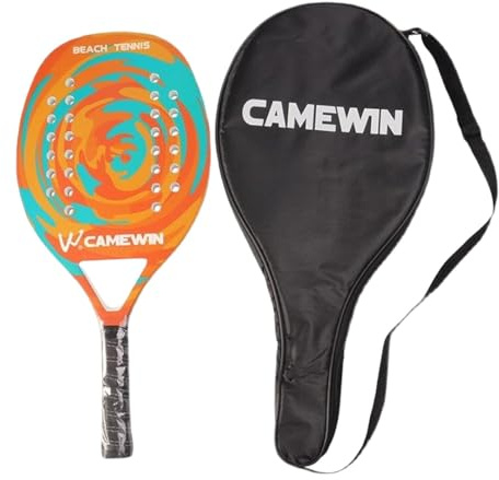 Beach Paddle Tennis Racquet - Eva Foam Core Carbon Raquet with Bag | Paddle Resistente para Deportes al Aire Libre, Paleta de Tenis para Principiantes, Set y Duradero para Juegos Informales y