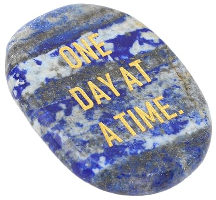 Tnfeeon Piedra de Preocupación para el Pulgar de Cristal, Piedra de Equilibrio Energético Suave para Meditación, Preciosa de Bolsillo que Aumenta la Confianza para Aliviar el Estrés (lapislázuli)