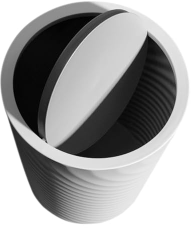 DIKACA Cubo de Basura de Plástico con Tapa Abatible 12L Grande Color Gris Papelera Doméstica para Baño Cocina Oficina y Sala de Estar Accesorio Práctico Hogar