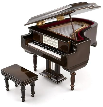 Miniature Di Strumenti Musicali Modello Di Pianoforte A Coda In Legno In Miniatura Con Panca Accessori E Decorazioni Per Strumenti Musicali(A)