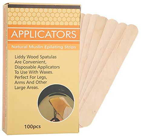 Pongnas Bâtonnets de Cire Jetables en Bois pour épilation, 100 Pièces, Bâtons de Maquillage, Outil Pratique et Sûr pour L'épilation du Corps et du Visage