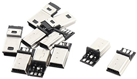 uxcell 10 PCS Mini USB 5 Pin B Male Connector Port Solder Replacement