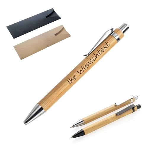 laser-diele Holzkugelschreiber als Geschenk - Kugelschreiber mit Namen - Personalisierter Kugelschreiber mit Gravur - Stift mit Gravur