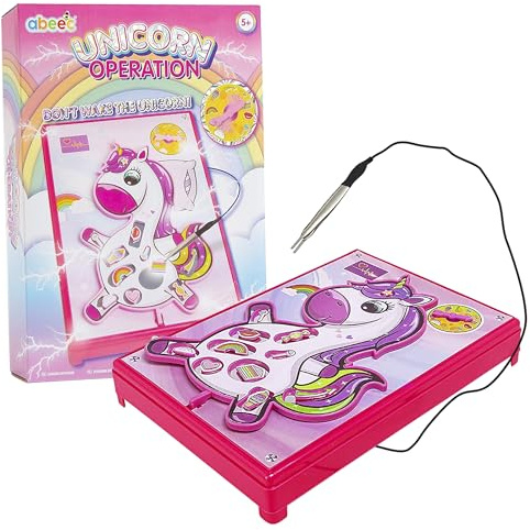 abeec Einhorn Operation,Einhorn Operationsspiel für Mädchen,Brettspiel für Kinder ab 6 Jahren,Einhorn Spielzeug für Mädchen,Entfernen Sie die Körperteile oder stellen Sie sich dem Buzzer gegen!
