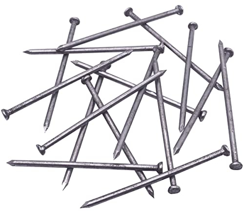 SKIR'CO (750 piezas) Clavos de construcción de acero de 2,5 x 60 mm, cabeza redonda plana, clavos de alambre comunes multiusos para madera