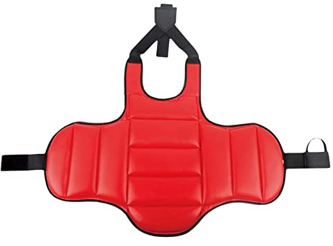 F Fityle Chaleco Protector de Taekwondo, Equipo de de Escudo de Costilla, Escudo Ajustable, Protector de Pecho de Karate para Mujeres, Hombres, niños, Rojo Azul L