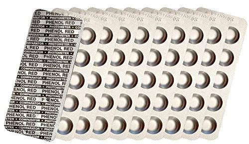 harren24 Pastilles de test photomètre Chlore DPD1, DPD3, Oxygène actif DPD4, valeur du pH Phenol Red, Alkalinity M, CYA Test, Testeur d'eau de piscine 50x 100x 250x 500x (Phenol Red / 100x)