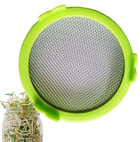 Jimtuze Pots Germination, Pots Germination, Bocaux Mason à Large Ouverture en Acier Inoxydable, kit Germination, germes soja, Brocoli, Luzerne, Sala