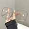 NOVESIXTDAT Übergroße Lesebrille for Damen, extra großer Flacher Lichtspiegel, quadratischer, blaues Licht blockierender Leser, blendfreie Brille (Color : Brown, Size : +3.50)