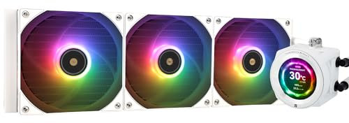 Thermalright CORE VISION 360 White ARGB CPU AIO Kühler, IPS LCD Bildschirm mit 480*480 Auflösung, für AM5&Intel 1700/1851, leistungsstarker 360 Specs Wassergekühlter Kühler mit 2.1in abnehmbarem Displ