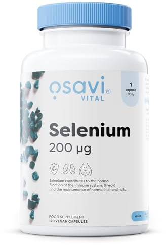 Osavi Selenium 200 μg – 120 Vegan Capsules | Highly Absorbable L–Selenomethionine | Supports Immune System, Thyroid Function & Normal Hair & Nails | Protects Cells from Oxidative Stress