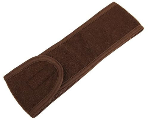 UYFRD Bandeau large autocollant pour femme - Serviette de yoga, spa, bain, douche, maquillage, lavage du visage - Accessoires de maquillage (marron)
