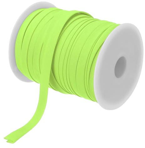 QUARKZMAN 2/5 tum snedband, sömband, dubbelfals, avskjutningsband, polyester kontinuerlig sömnad, tillbehör, kantband för sömnad, gör-det-själv-fållning, quiltning, hantverk (fluorescerande grön, 55