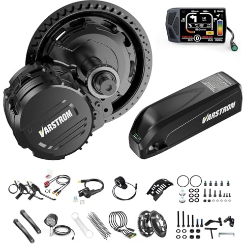 Varstrom E-Bike konverteringssats TSDZ16 48V 1000W centralmotor med parsensor, mittmotor med display EKD01 och 48V 20Ah batteri för BB68-73 mm MTB CTB trehjuling