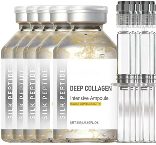 Péptidos de seda Ampolla de elevación intensiva, suero de péptido de colágeno para la cara, suero facial para mujeres, antienvejecimiento, colágeno profundo, ampolla de péptido de seda, reafirmante e