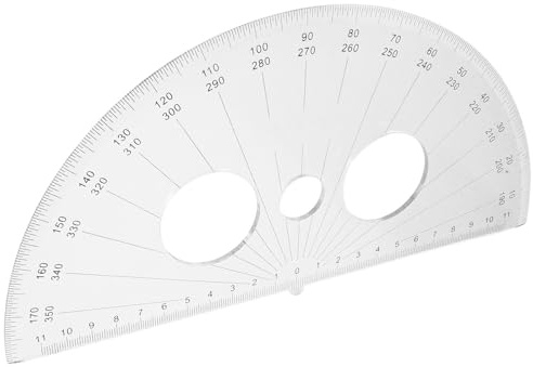 Ciieeo Rapporteur Demi-cercle en Plastique, Outil de Dessin Technique Scolaire, Règle de Dessin pour Cours de Maths, Mesure Précise D'angles, Accessoire Éducatif pour Étudiants