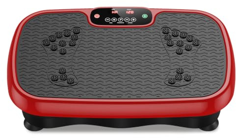 Vibrationsplatta Träningsmaskin, Power Shake Fitnessbräda Med Motståndsband, För Lymfdränage Viktminskning Formning, Helkroppsträningsplattform För Hemmagym(Red)