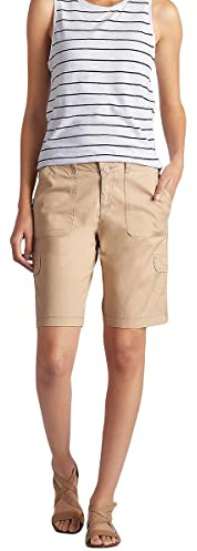 Lee Women's Relaxed Fit Avey Knit Waist Cargo Bermuda Short Café 12