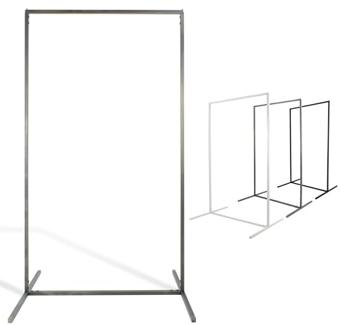 Natural Goods Berlin 1x Kleiderständer Rechteck Design Garderobe freistehend, Metall, minimalistisch, stabil, DIY (Industrial, H 140cm x B 80cm)