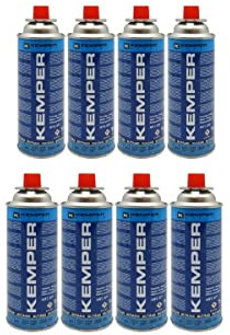 8 PEZZI - Bomboletta cartuccia a gas da 390 ml (227 gr) Kemper 577 ideale per stufette e fornelli portatili tipo bistro