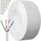 Lan Kabel 100 Meter, Outdoor Cat 6 Netzwerkkabel 100m Verlegekabel Weiß Lange Ethernetkabel Installationskabel Wasserdicht Patchkabel CCA UTP 23AWG RJ45 Gigabit Internet Kabel