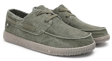 WALK IN PITAS | WP150 Boat Washed | Mocasines de Hombre | Náuticos Casual | Zapatillas de Tela | Zapatos sin Cordones | Deportivas Casuales | Calzado de Walkinpitas | Kaki 43