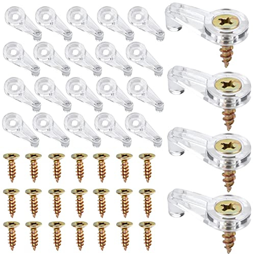 200 Pack Glass Retainer Clips Window Screen Clips 4-5mm Glass Clips Cabinet Glass Clips with Screws for Fixing Cabinet Glass Doors