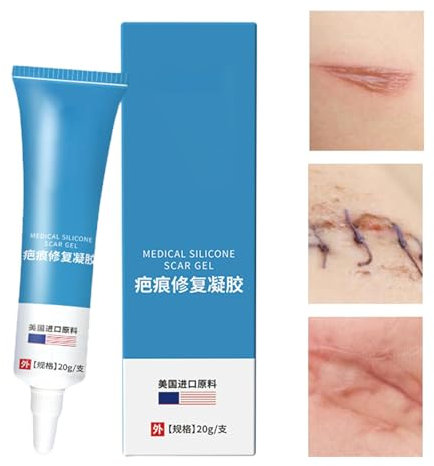 Gel crema per cicatrici, crema per cicatrici viso - Gel per la rimozione di tutto il corpo insapore da 20 g - Gel crema per nuove cicatrici insapore, gel riparatore per vecchie cicatrici effetto idrat