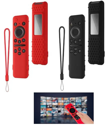 2 Piezas Funda Mando a Distancia, Compatible con Samsung Smart TV BN59-01432A/01432J，TM2360E/TM2361E Carcasa de Silicona Funda de Silicona Extensible Universal Antideslizante Prueba de Golpes Lavable