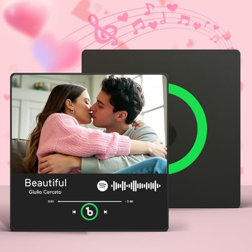 SOUFEEL Magnete da Frigorifero con Musica Personalizzato Spotify Calamite da Frigo Fotografico Personalizzabile Può Riprodurre Canzoni Natale San Valentino Regalo di Coppia