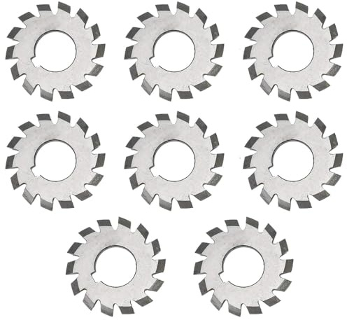 8 frese in acciaio ad alta velocità, M0,5 x 16 mm, fresa a disco dritto, a forma di disco HSS, per forniture industriali, fresa