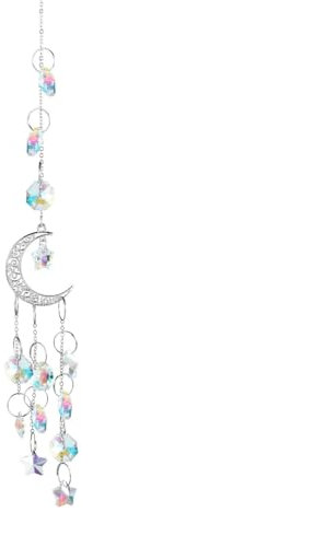 Dinghaole Attrape Soleil Cristal,Pendentif Prisme Attrape-Soleil en Cristal Coloré,Décoration de fenêtre avec chaîne,Cristaux à Suspendre,Fabricant Arc-en-Ciel Suspendu pour Fenêtre Jardin