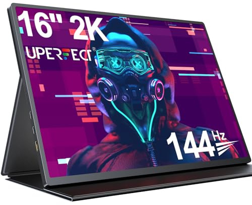 UPERFECT 16 Pulgadas 2K 144Hz QLED Monitor Portátil, QHD 2560x1600 500 Nits