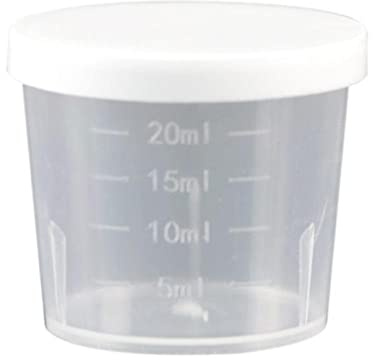 20ml Plastic Liquid Measuring Cup, Mini Clear Kitchen Cup with Lid, Reusable Transparent Lab Graduated Beakers Baking Cooking Home Lab Measure Tool