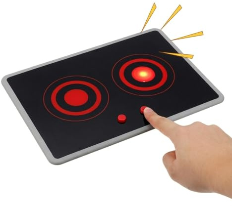 Kisangel Cuisinière à induction réaliste avec lumière sonore, jeu de rôle, jouet de cuisine pour les tout-petits, modèle à piles, piles non incluses
