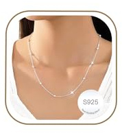Smilya S925 Silver Chain Necklace for Women Dainty Sterling Silver Chain Necklace for Women Silver Necklace Gifts
