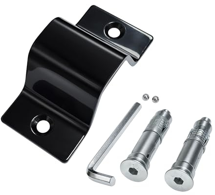 Relaxdays Anclaje antirrobo para Bicicleta y Motocicleta, Acero, Compatible con candados y Cadenas, Negro, 6x16x8 cm